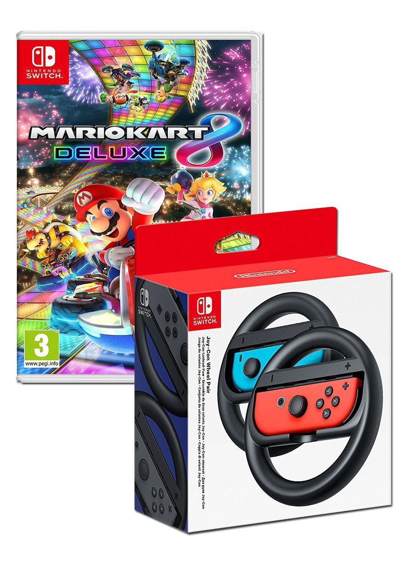 Joy Controller Wheel Pair + Mario Kart 8 Deluxe on Nintendo Switch