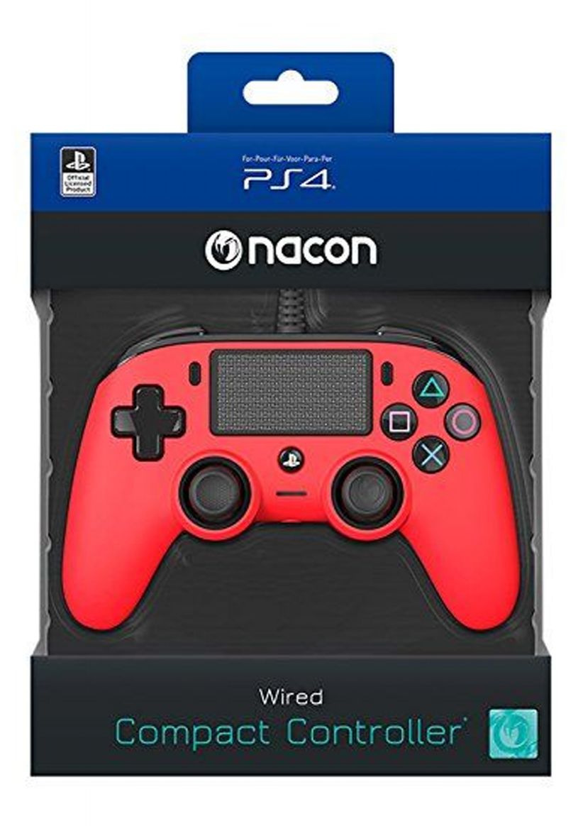 PS4 Officially Licensed Red Nacon Wired Controller on PlayStation 4