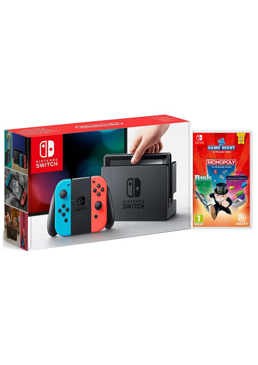 Nintendo Switch Neon Console + Hasbro Game Night on Nintendo Switch