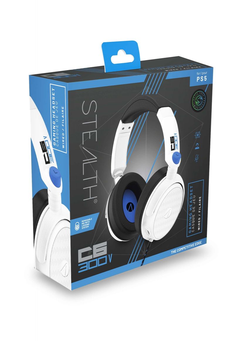 Stealth C6-300V Premium Stereo Gaming Headset - White on PlayStation 5
