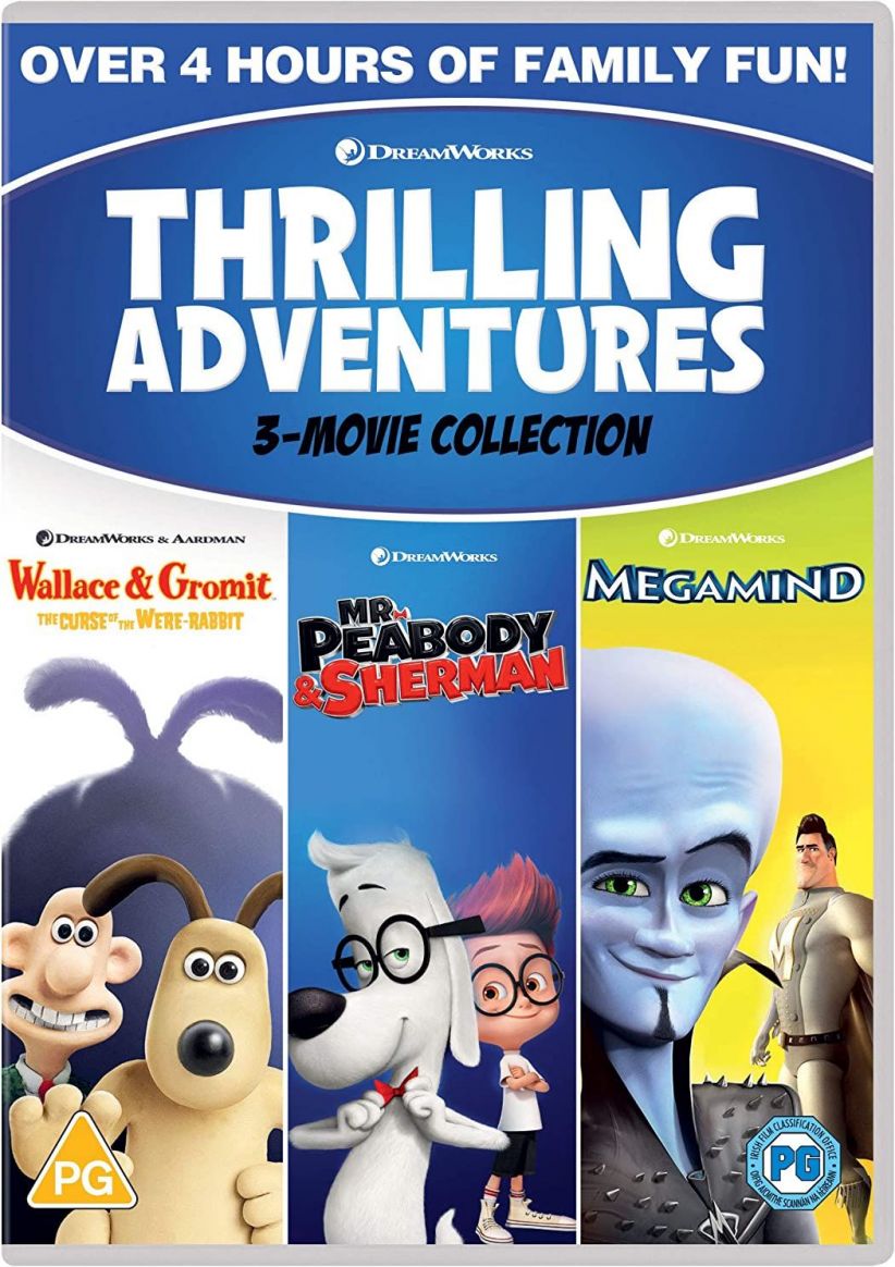 Thrilling Adventures (Wallace & Gromit: Curse/ Mr Peabody & Sher/Megamind) on DVD