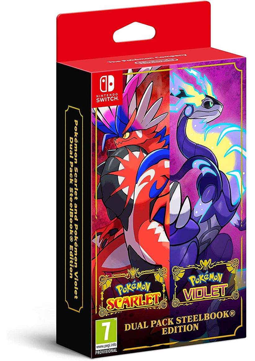 Pokémon Scarlet & Pokémon Violet Double Pack with Steel Book on Nintendo Switch