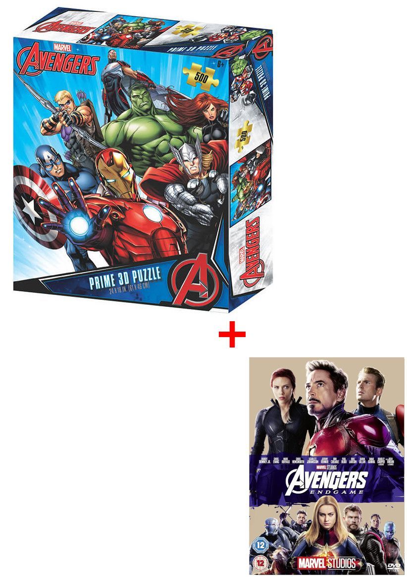 The Avengers 500 Piece 3D Jigsaw Puzzle + Avengers: Endgame