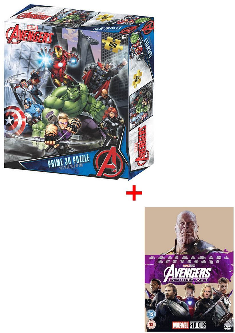 Avengers Battle 500 Piece 3D Jigsaw Puzzle + Avengers: Infinity War