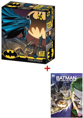 Batman Bat Signal 500 Piece 3D Jigsaw + Batman: The Long Hal... 