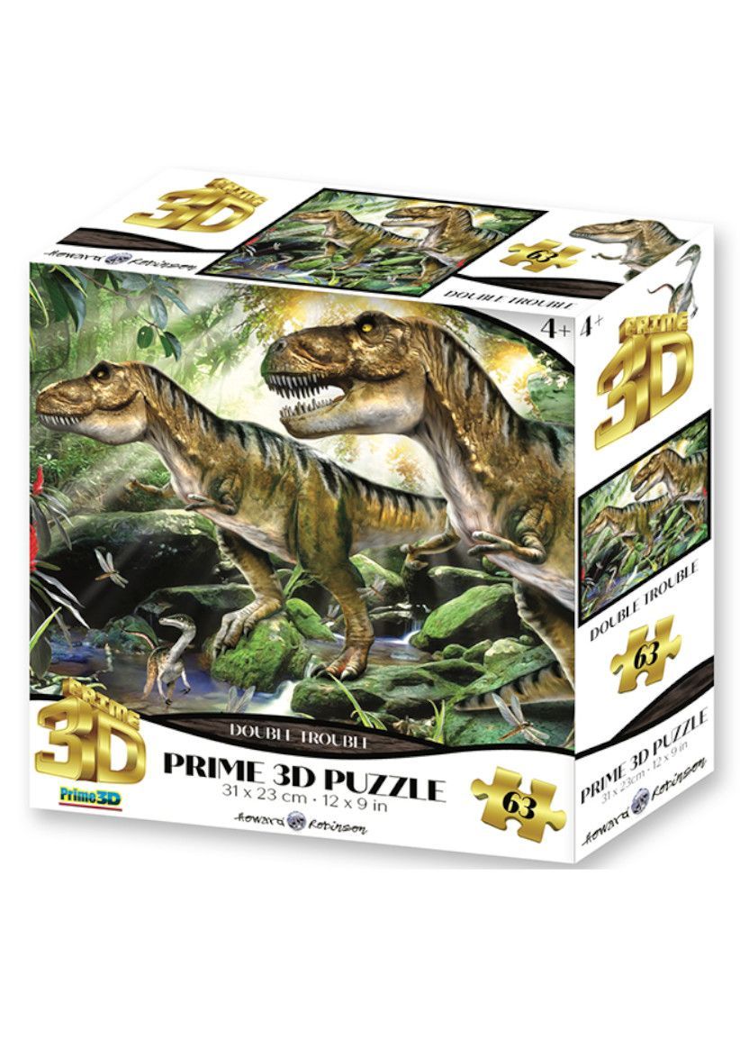 Double Trouble Dinosaur 63 Piece 3D Jigsaw Puzzle