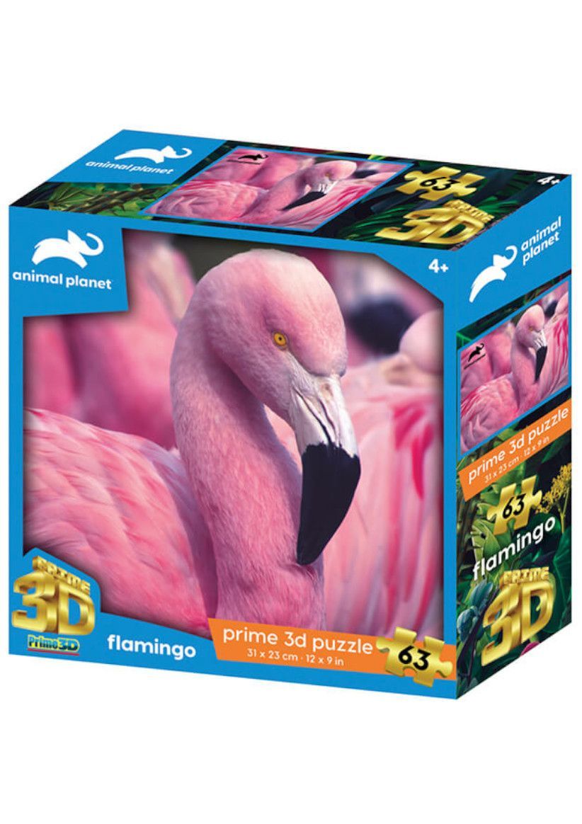Pink Flamingo 63 Piece 3D Jigsaw Puzzle