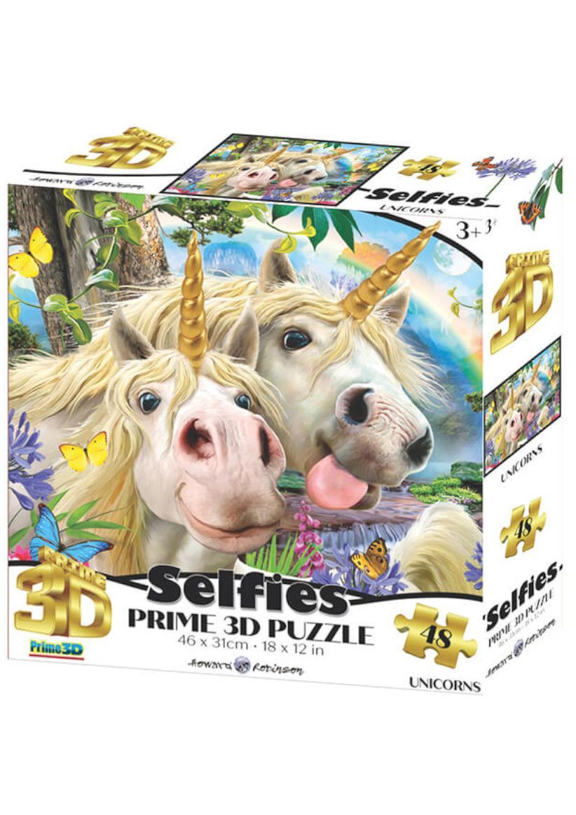 Selfies - Unicorn 3D 48 Piece Jigsaw Puzzle