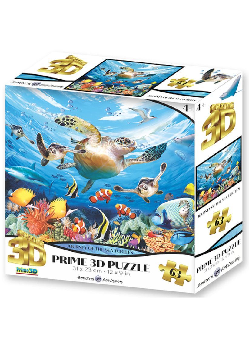 Journey of The Sea Turtle 63 Piece 3D Jigsaw Puzzle