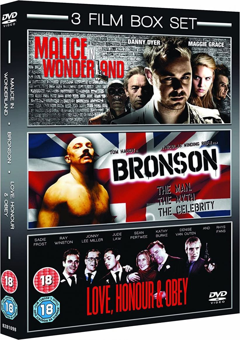 Malice In Wonderland/Bronson/Love, Honour And Obey on DVD