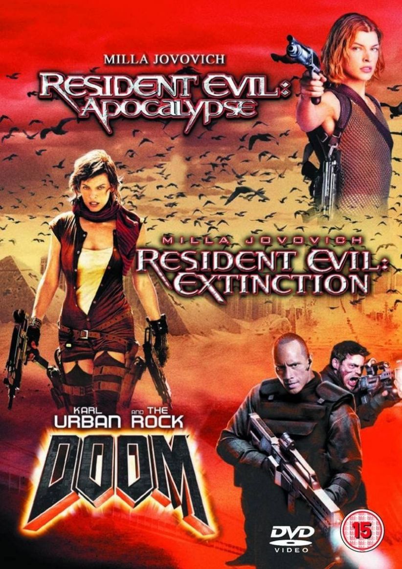 Resident Evil 2 - Apocalypse/Resident Evil - Extinction/Doom (Steelbook) on DVD