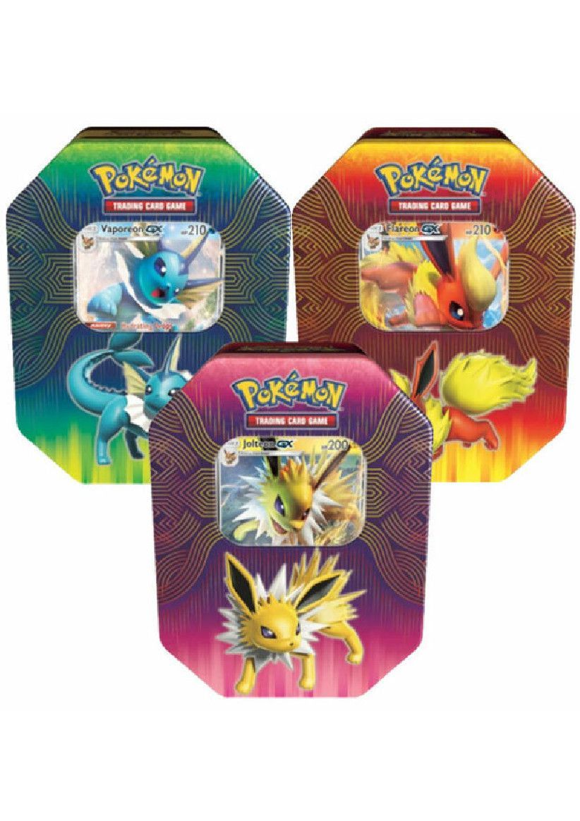 Pokemon TCG: Elemental Power Tin (Flareon/Jolteon/Vaporeon GX) - 1 At Random on Trading Cards