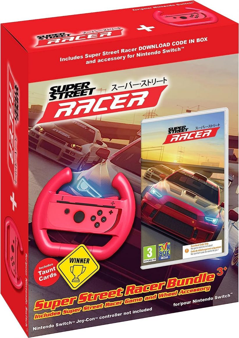 Super Street Racer Bundle + Wheel Accessory Nintendo Switch Game (Code in a Box) on Nintendo Switch