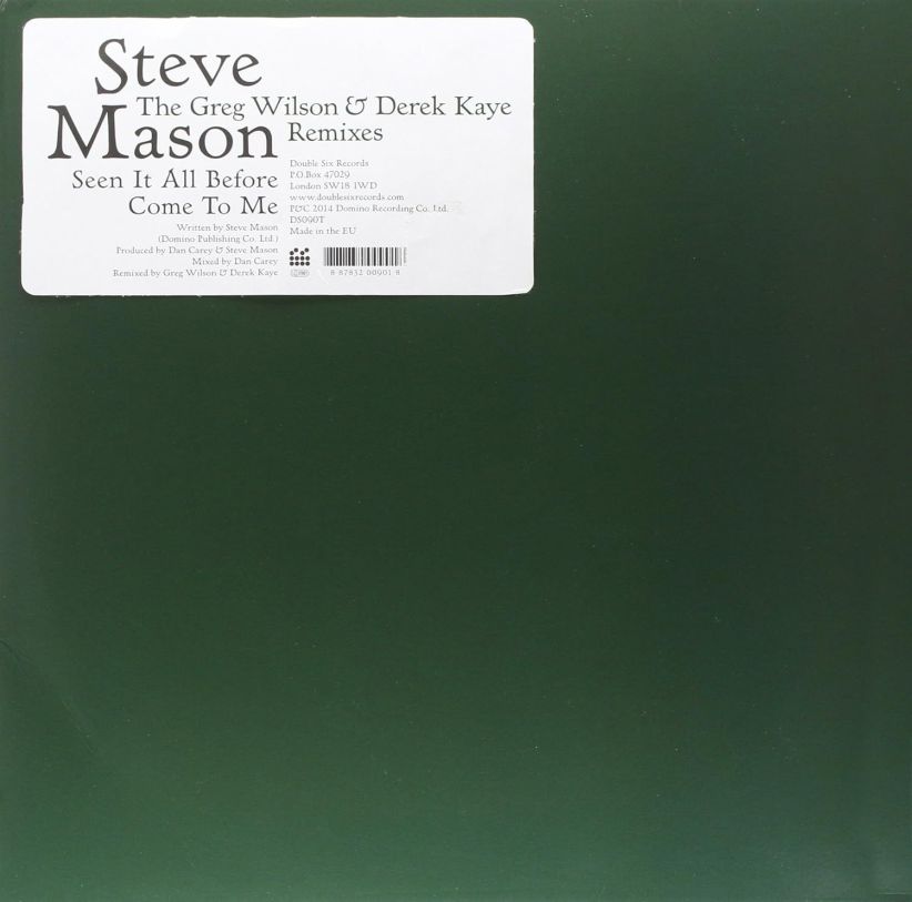 Steve Mason - Greg Wilson and Derek Kaye Remix on Vinyl