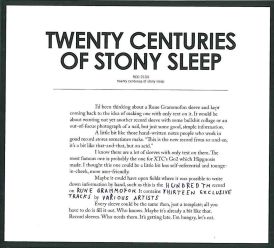 Twenty Centuries Of Stonysleep... 