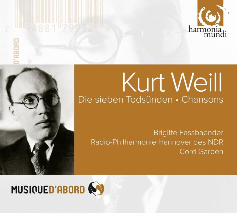 Kurt Weill - Seven Deadly Sins, The (Garben, Hannover, Fassbaender) on CD